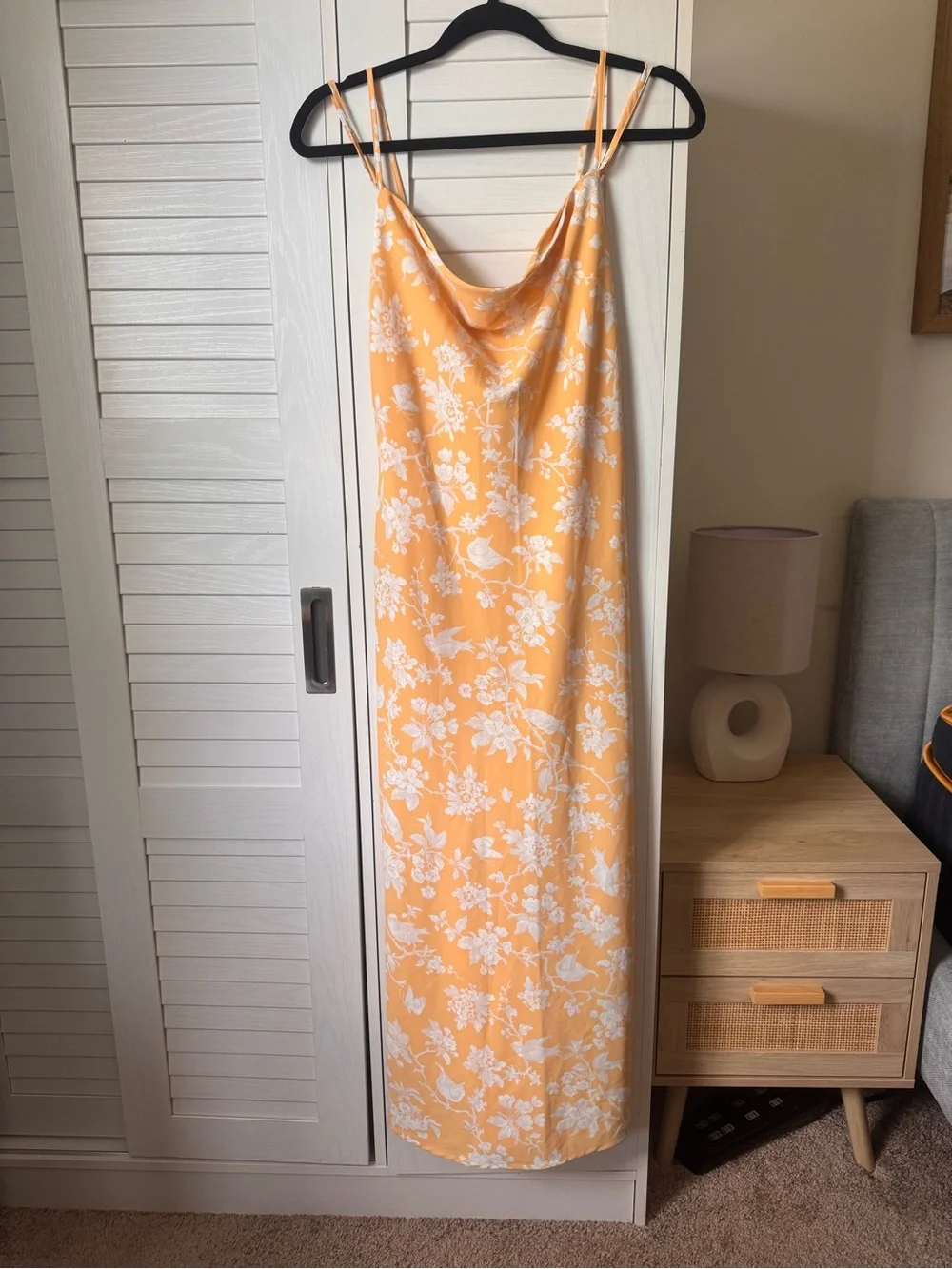 ABERCROMBIE & FITCH Women's Yellow Floral Slip Cowl Neck Summery Dress Small P